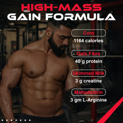 Muscle Performance Anabolic Mass Gainer Powder, 40g Protein, 1164 Calories, Vegetarian, European Whey, Adult Supplement - pac