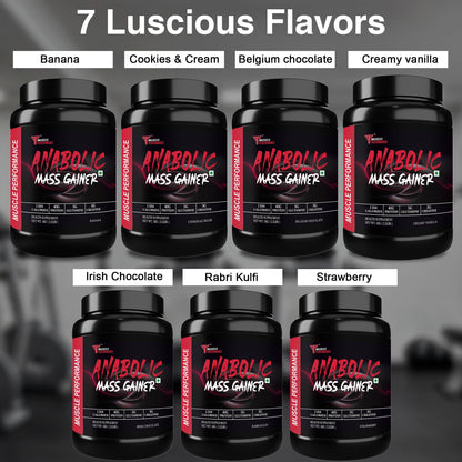 Muscle Performance Anabolic Mass Gainer Powder, 40g Protein, 1164 Calories, Vegetarian, European Whey, Adult Supplement - ing