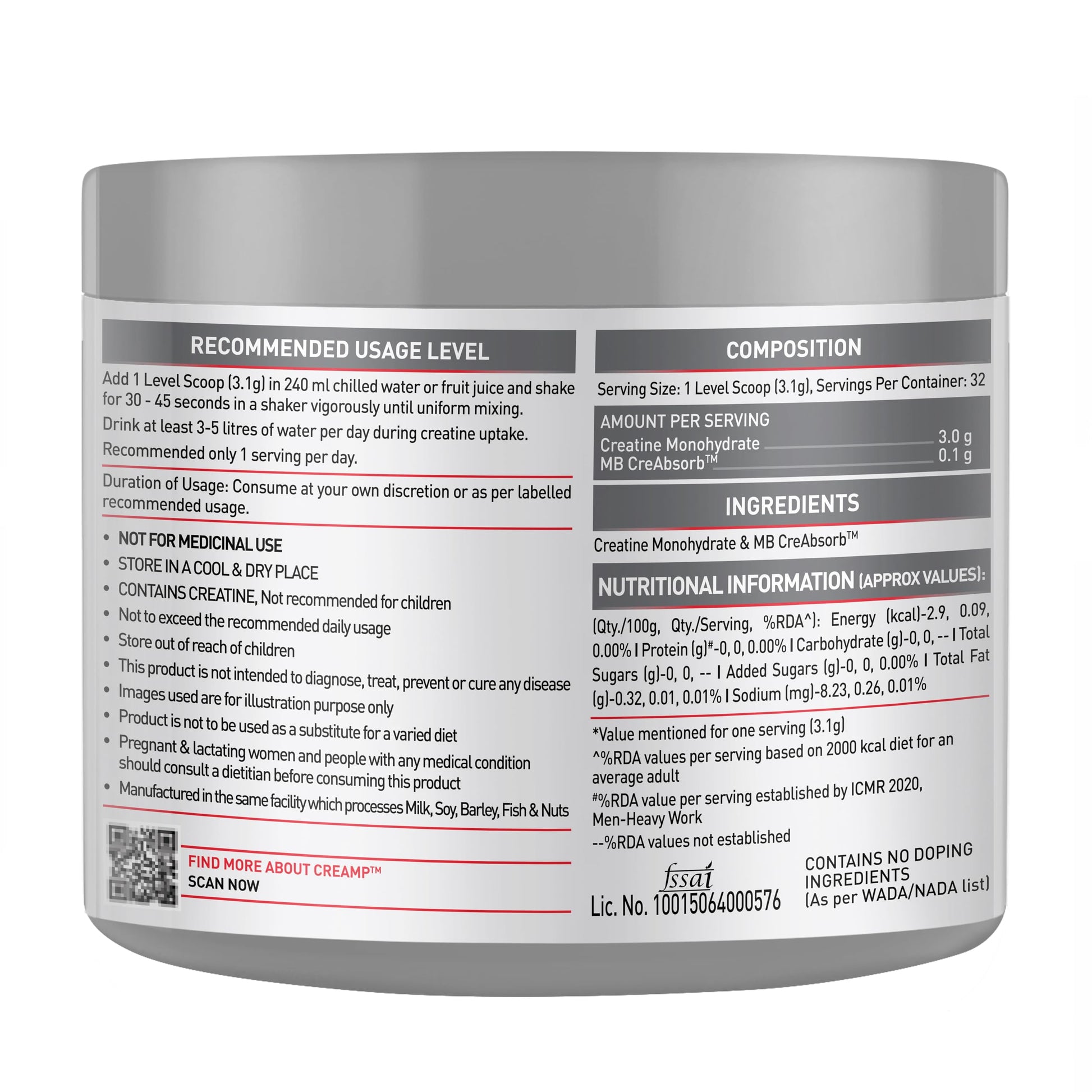 MuscleBlaze 100% Clean Raw Whey Protein Concentrate, 1kg (2.2lbs), Unflavored, Adult Supplement with Digestive Enzymes - labe