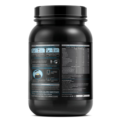 MuscleBlaze 100% Micellar Casein Protein Powder with DigeZyme, Milk-Derived Protein, Adult Nutrition Supplement - back view