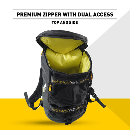 MuscleBlaze 40L Hybrid Gym Backpack, Convertible Duffel-to-Backpack, Water-Resistant - label detail