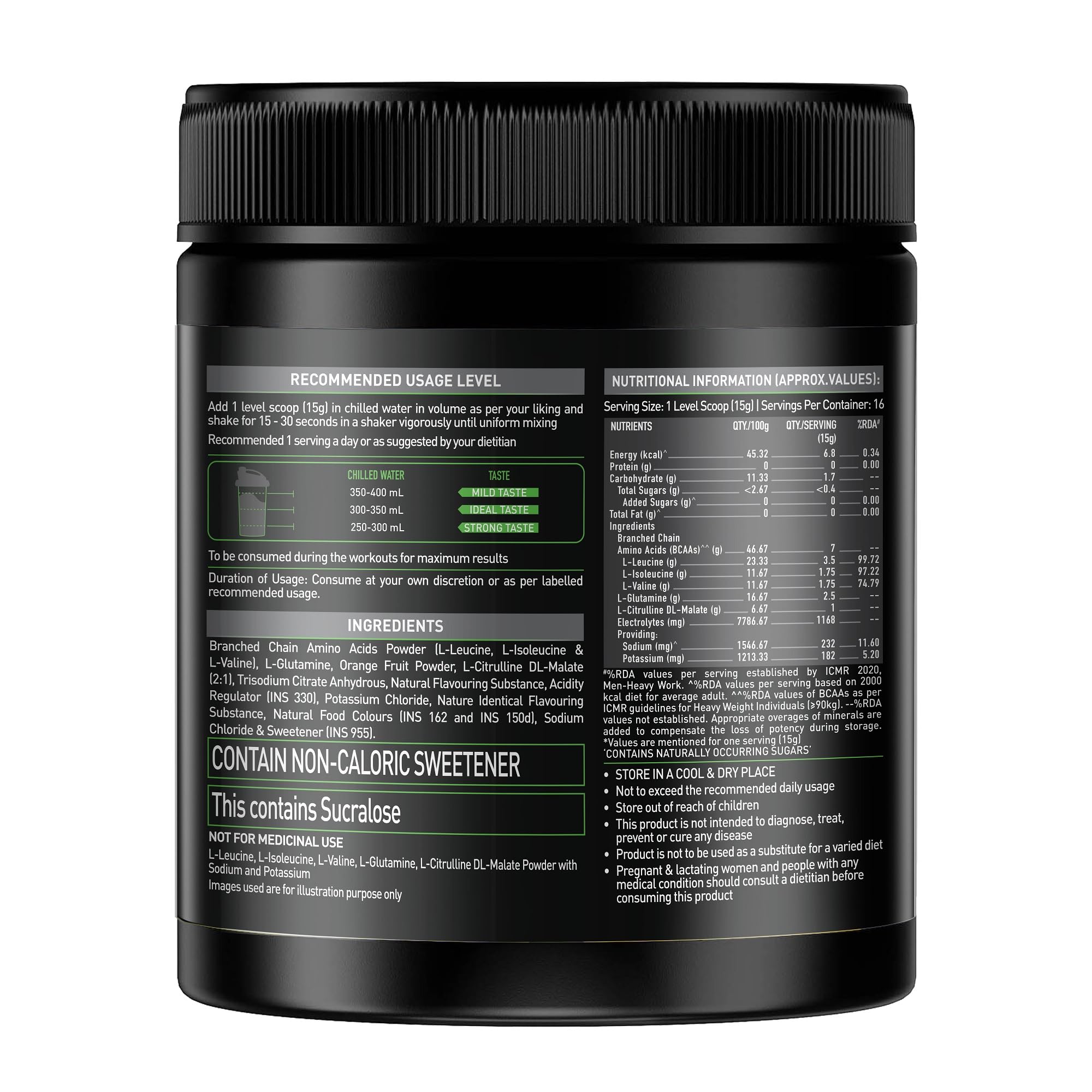 MuscleBlaze BCAA Pro Powder, Litchi Flavor, 240g, Intra-Workout BCAA Supplement with Electrolytes - packaging (11)