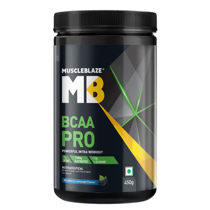 MuscleBlaze BCAA Pro Powder, Litchi Flavor, 240g, Intra-Workout BCAA Supplement with Electrolytes (16)
