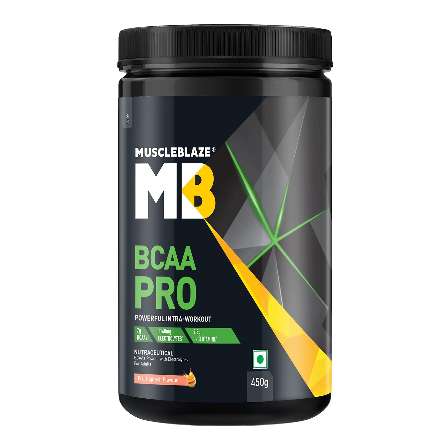 MuscleBlaze BCAA Pro Powder, Litchi Flavor, 240g, Intra-Workout BCAA Supplement with Electrolytes (24)