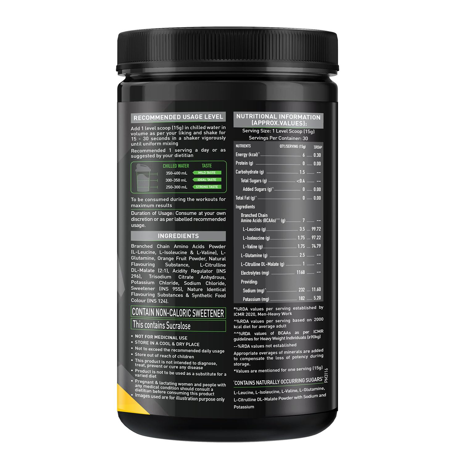 MuscleBlaze BCAA Pro Powder, Litchi Flavor, 240g, Intra-Workout BCAA Supplement with Electrolytes - packaging (26)