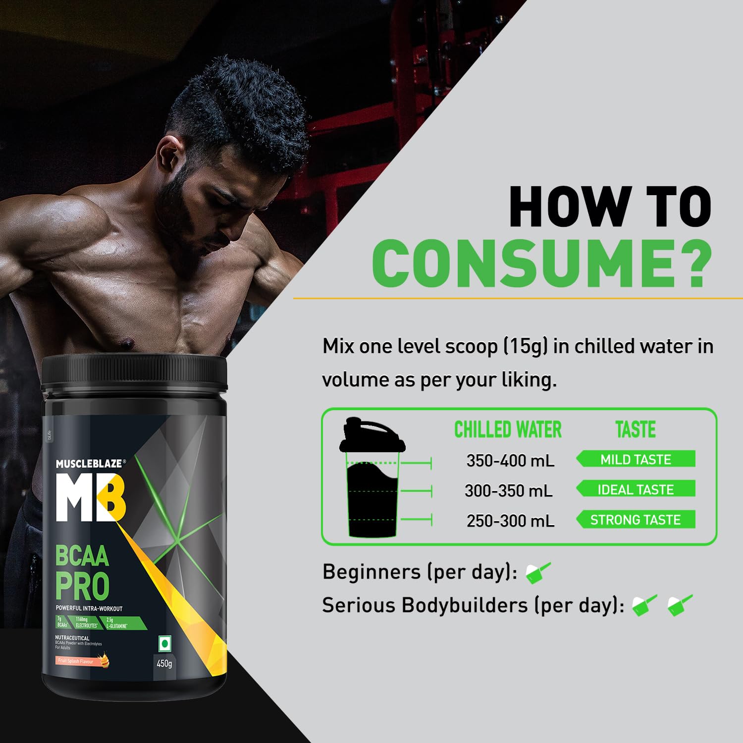 MuscleBlaze BCAA Pro Powder, Litchi Flavor, 240g, Intra-Workout BCAA Supplement with Electrolytes - ingredients panel (28)
