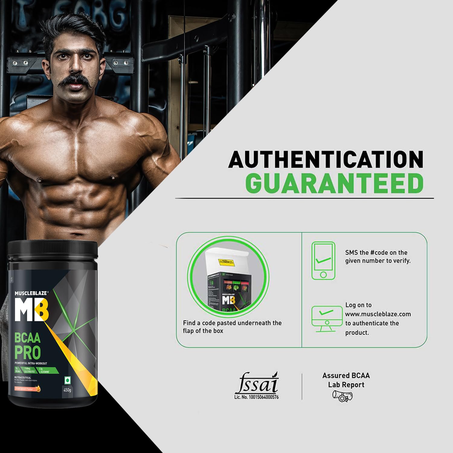 MuscleBlaze BCAA Pro Powder, Litchi Flavor, 240g, Intra-Workout BCAA Supplement with Electrolytes - in use (30)
