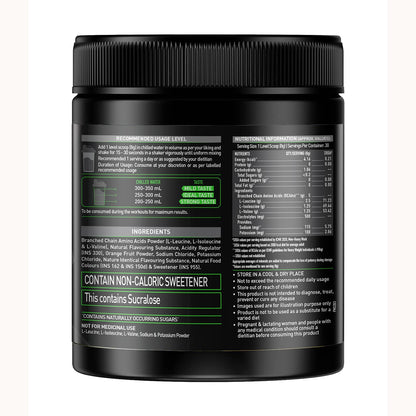 MuscleBlaze BCAA Pro Powder with Electrolytes, Zero Added Sugar, Intra-Workout Supplement - label detail (11)