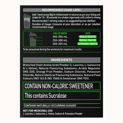 MuscleBlaze BCAA Pro Powder with Electrolytes, Zero Added Sugar, Intra-Workout Supplement - ingredients panel (12)