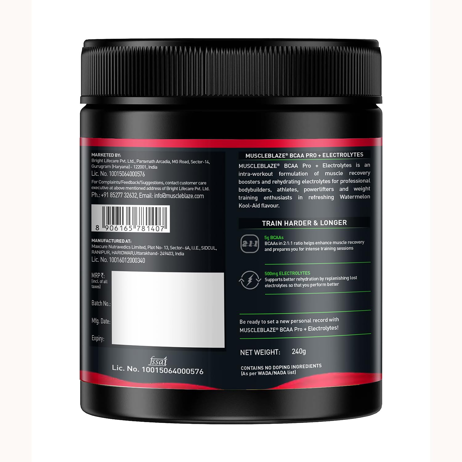 MuscleBlaze BCAA Pro Powder with Electrolytes, Zero Added Sugar, Intra-Workout Supplement - in use (14)