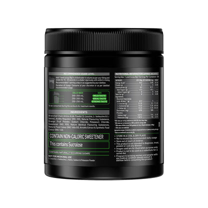 MuscleBlaze BCAA Pro Powder with Electrolytes, Zero Added Sugar, Intra-Workout Supplement - back view