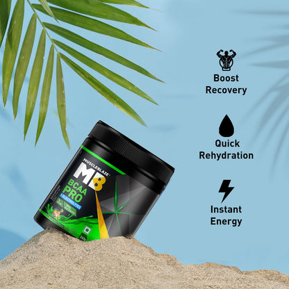 MuscleBlaze BCAA Pro Powder with Electrolytes, Zero Added Sugar, Intra-Workout Supplement - ingredients panel