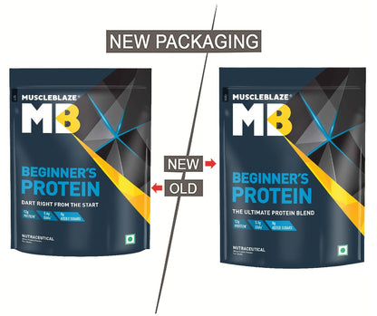 MuscleBlaze Beginner's Whey Protein Powder, Chocolate Flavor, Whey Protein Supplement - front view