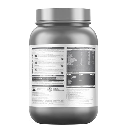 MuscleBlaze Biozyme Iso-Zero Low Carb Whey Protein Isolate Powder with EAF, Third Party Tested, Award Winning - close-up deta