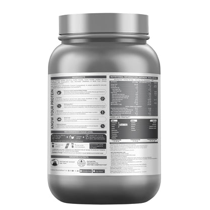 MuscleBlaze Biozyme Iso-Zero Low Carb Whey Protein Isolate Powder with EAF, Third Party Tested, Award Winning - close-up deta