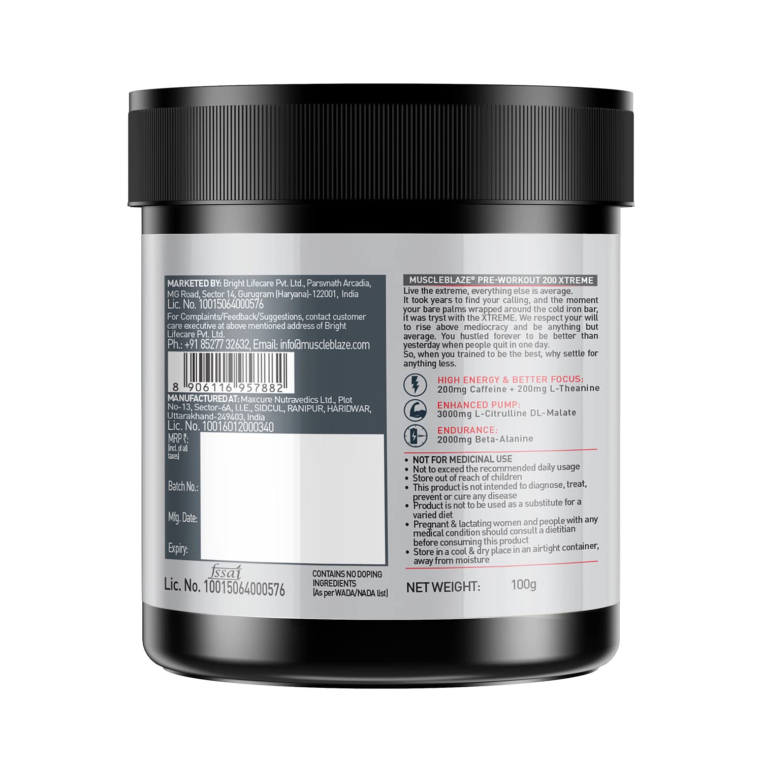 MuscleBlaze Biozyme Performance Whey Protein with Creatine Monohydrate, 1kg + 120g, Adult Unisex Nutritional Supplement - bac