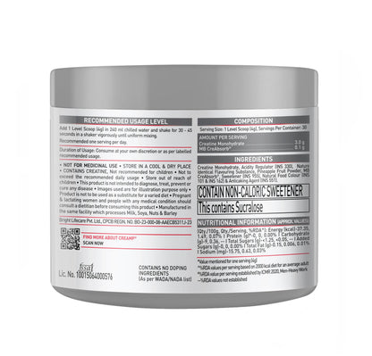 MuscleBlaze Biozyme Performance Whey Protein with Creatine Monohydrate, 1kg + 120g, Adult Unisex Nutritional Supplement - clo