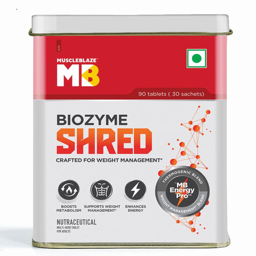 MuscleBlaze Biozyme Shred Dietary Supplement, 90 Tablets, NUT8676-01