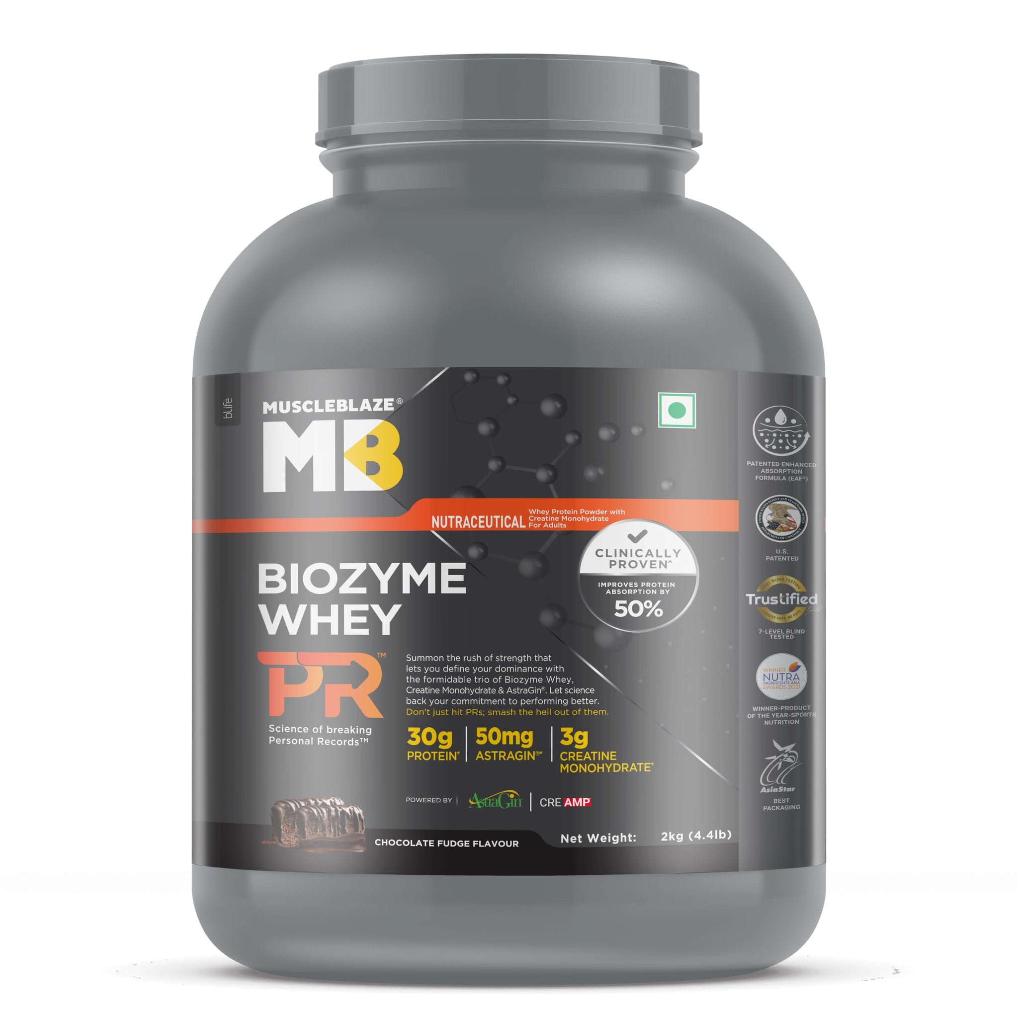 MuscleBlaze Biozyme Whey PR Protein Powder, Whey & Yeast Protein Blend, Patent-Applied Formula (10)