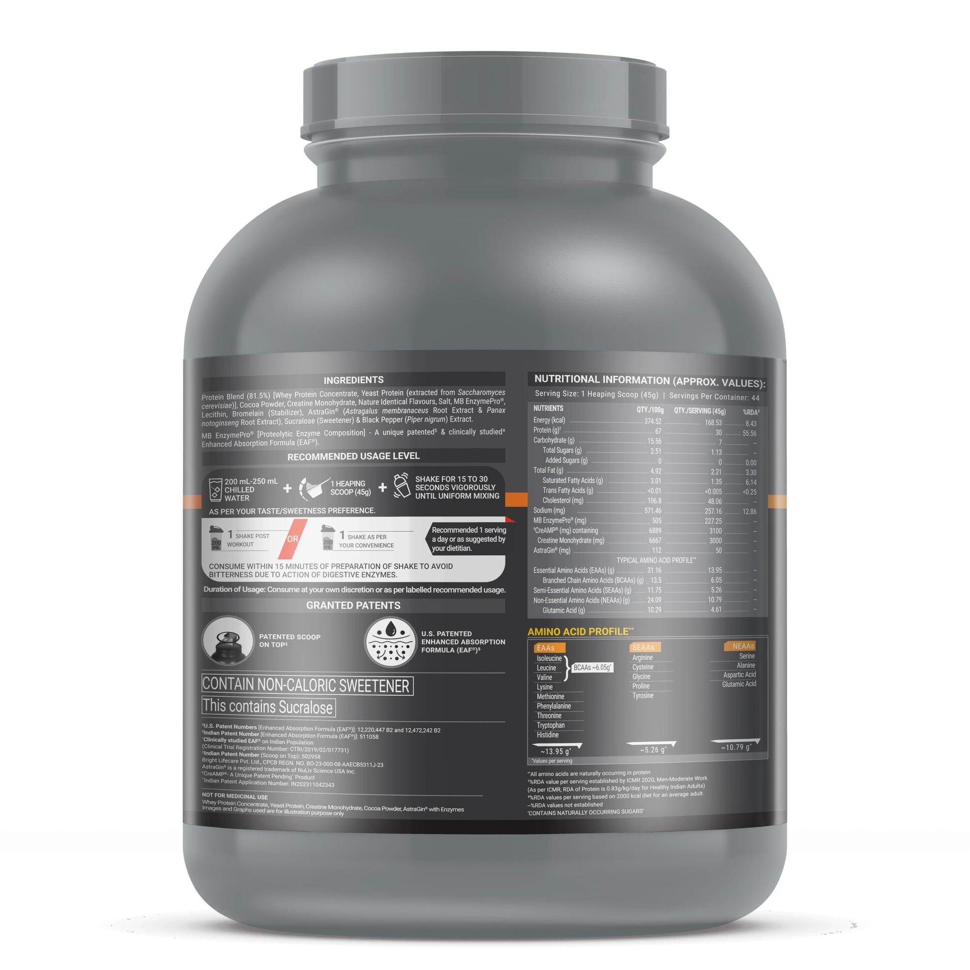 MuscleBlaze Biozyme Whey PR Protein Powder, Whey & Yeast Protein Blend, Patent-Applied Formula - close-up detail (16)