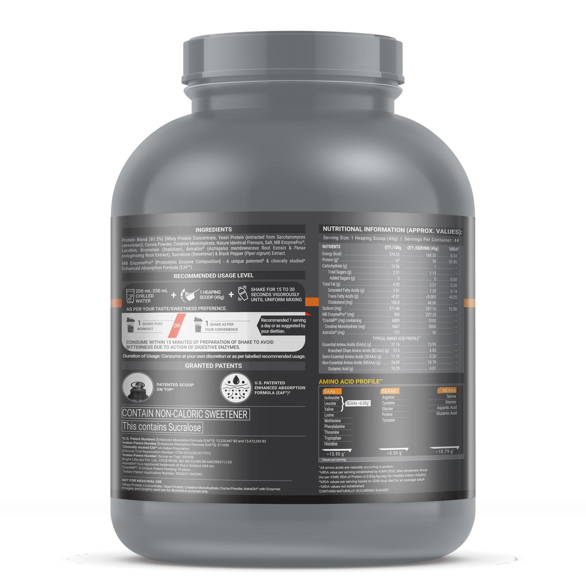 MuscleBlaze Biozyme Whey PR Protein Powder, Whey & Yeast Protein Blend, Patent-Applied Formula - close-up detail (16)