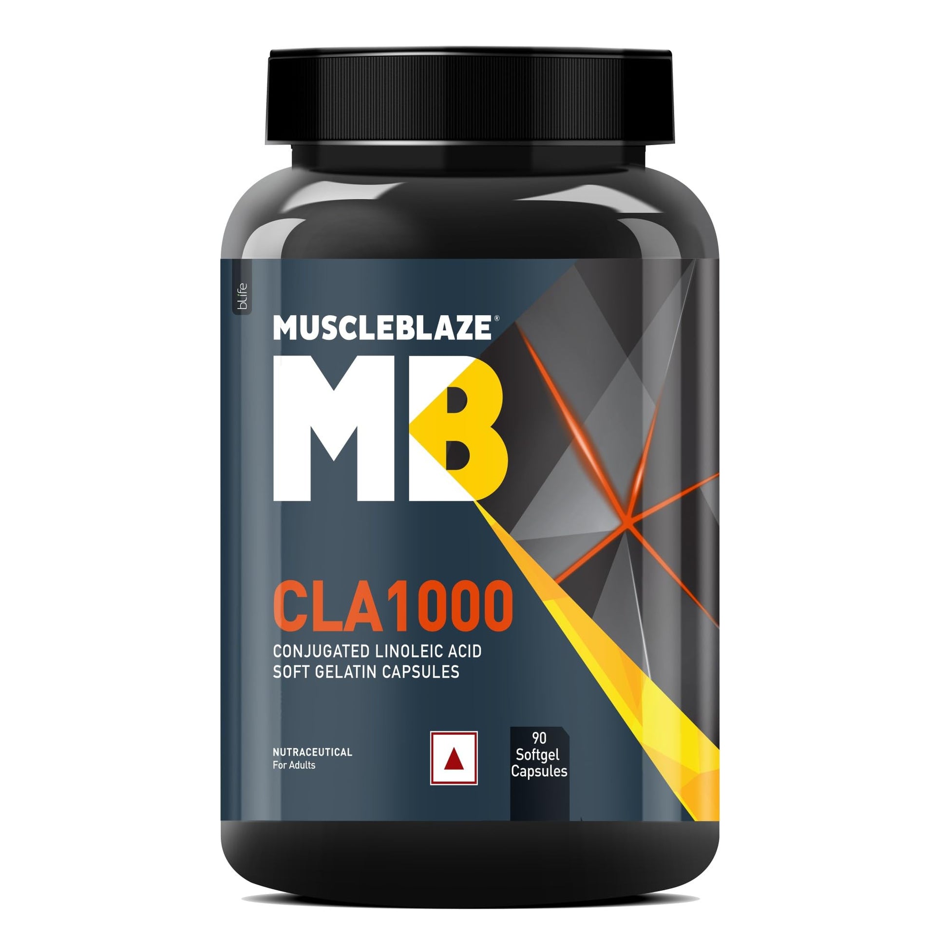 MuscleBlaze CLA 1000mg Conjugated Linoleic Acid Nutritional Supplement, 90 Softgel Capsules, Adult Unisex
