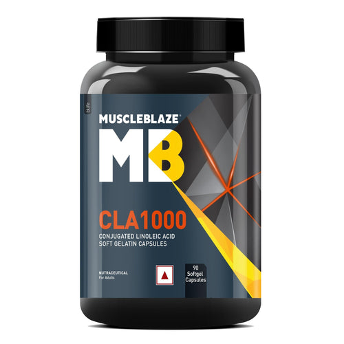 MuscleBlaze CLA 1000mg Conjugated Linoleic Acid Nutritional Supplement, 90 Softgel Capsules, Adult Unisex
