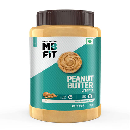 MuscleBlaze Classic Peanut Butter with Flaxseed, Omega 3 & 6, 1 kg, 26g Protein, No Trans Fat