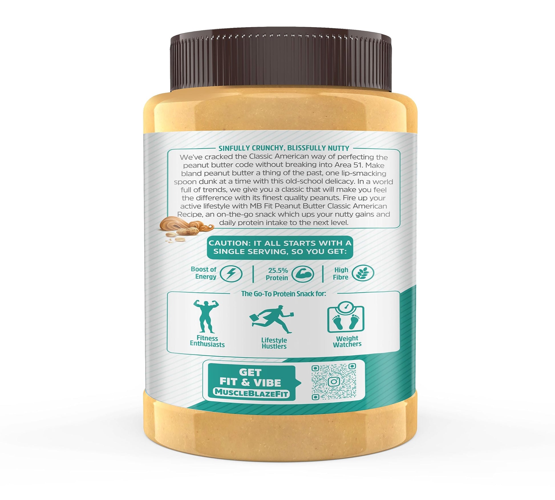 MuscleBlaze Classic Peanut Butter with Flaxseed, Omega 3 & 6, 1 kg, 26g Protein, No Trans Fat - packaging (11)
