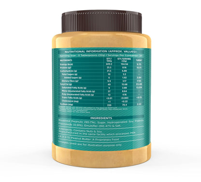 MuscleBlaze Classic Peanut Butter with Flaxseed, Omega 3 & 6, 1 kg, 26g Protein, No Trans Fat - close-up detail (14)