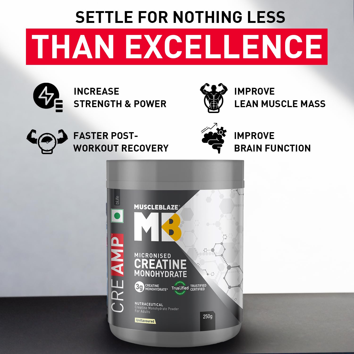 MuscleBlaze CreAMP Creatine Monohydrate Powder, Unflavored, Micronized with MB CreAbsorb - packaging (14)
