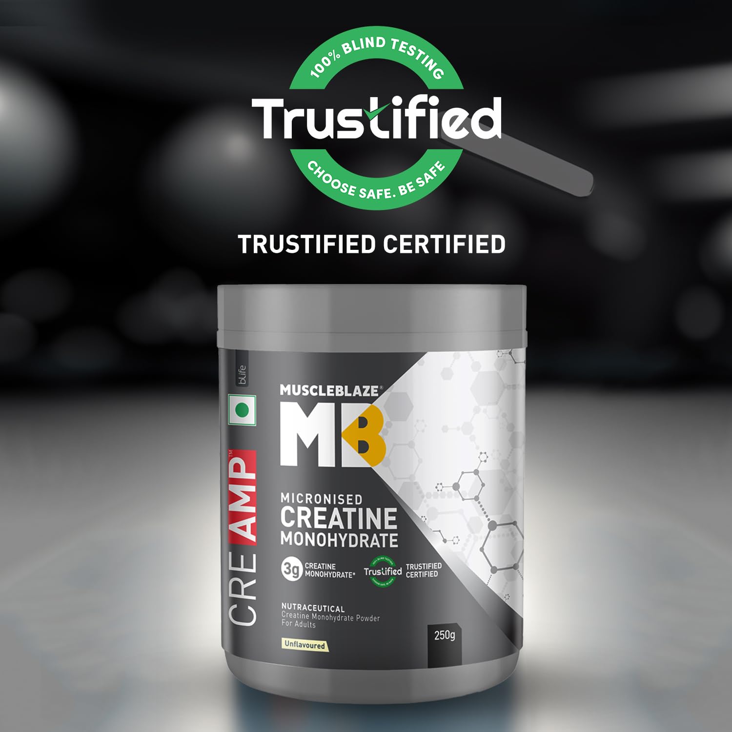 MuscleBlaze CreAMP Creatine Monohydrate Powder, Unflavored, Micronized with MB CreAbsorb - label detail (19)