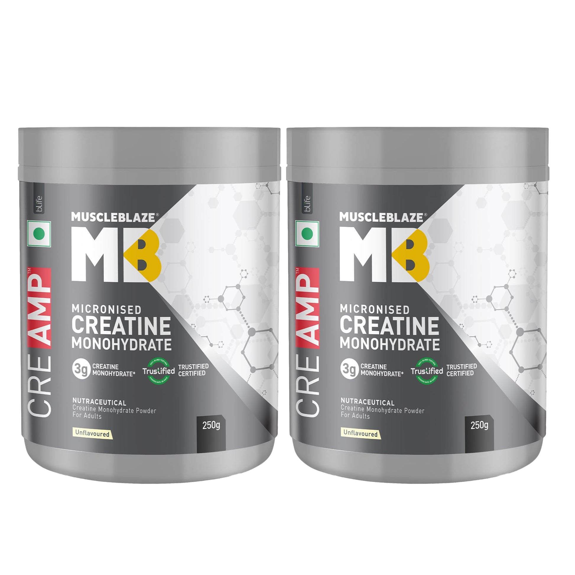 MuscleBlaze CreAMP Creatine Monohydrate Powder, Unflavored, Micronized with MB CreAbsorb (20)