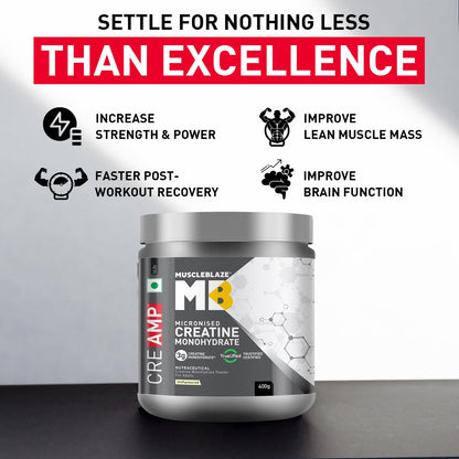 MuscleBlaze CreAMP Creatine Monohydrate Powder, Unflavored, Micronized with MB CreAbsorb - packaging (24)