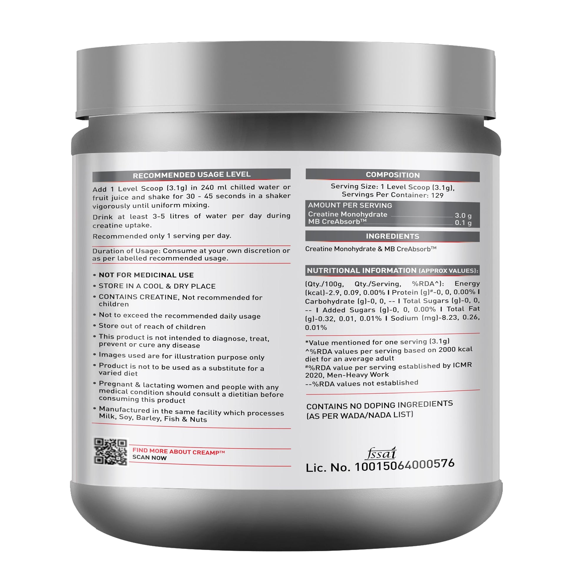 MuscleBlaze CreAMP Creatine Monohydrate Powder, Unflavored, Micronized with MB CreAbsorb - close-up detail (26)