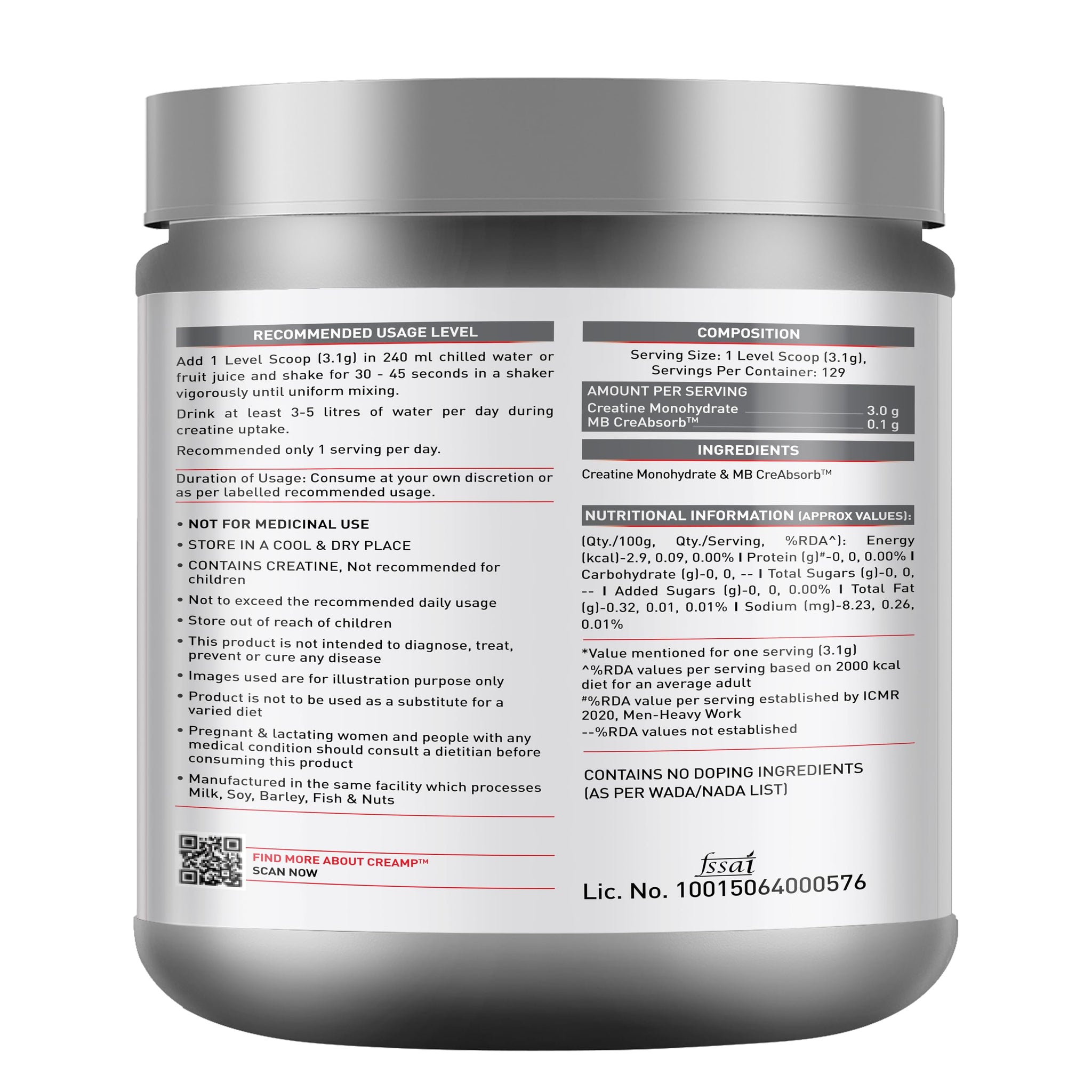 MuscleBlaze CreAMP Creatine Monohydrate Powder, Unflavored, Micronized with MB CreAbsorb - close-up detail (26)