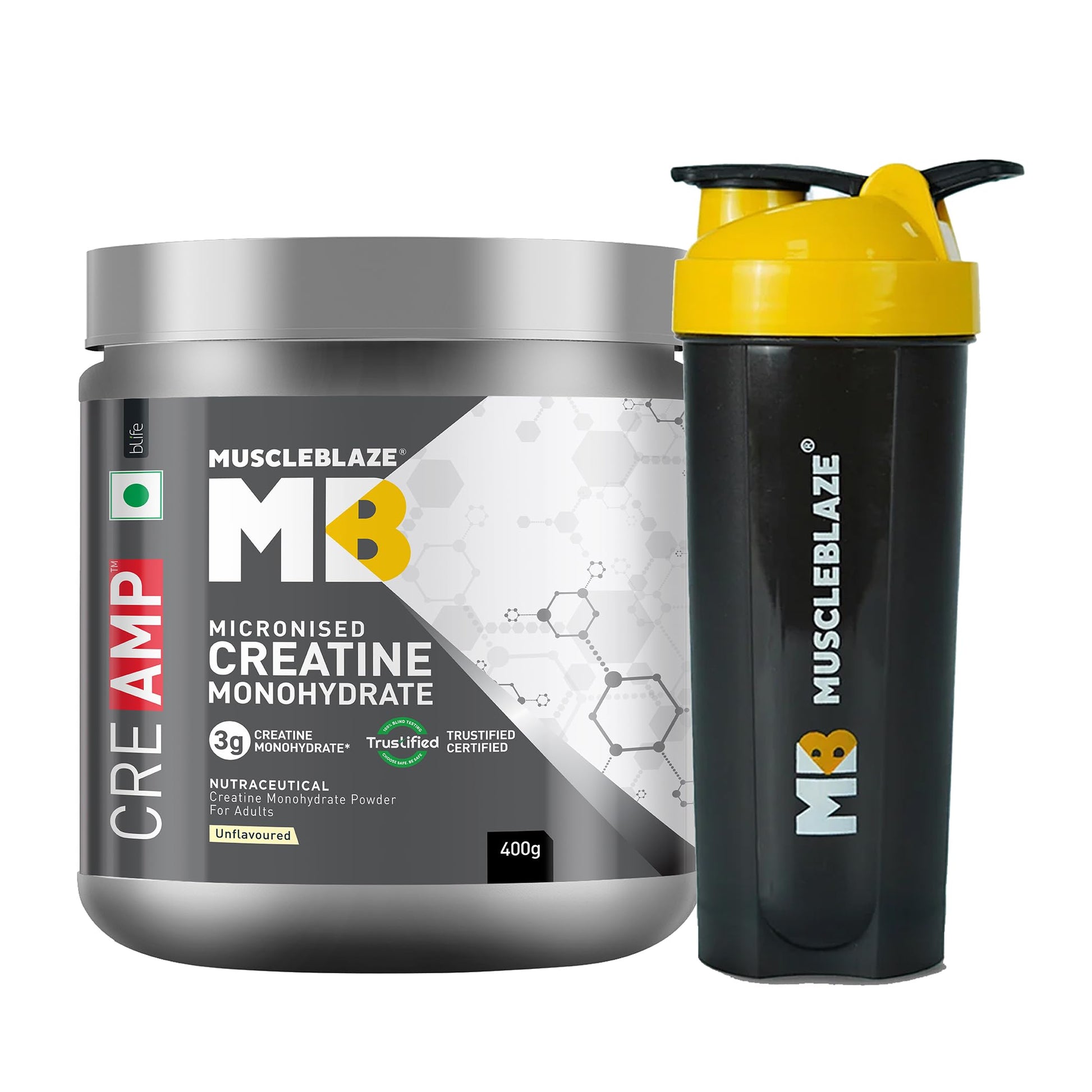 MuscleBlaze CreAMP Creatine Monohydrate Powder, Unflavored, Micronized with MB CreAbsorb (28)