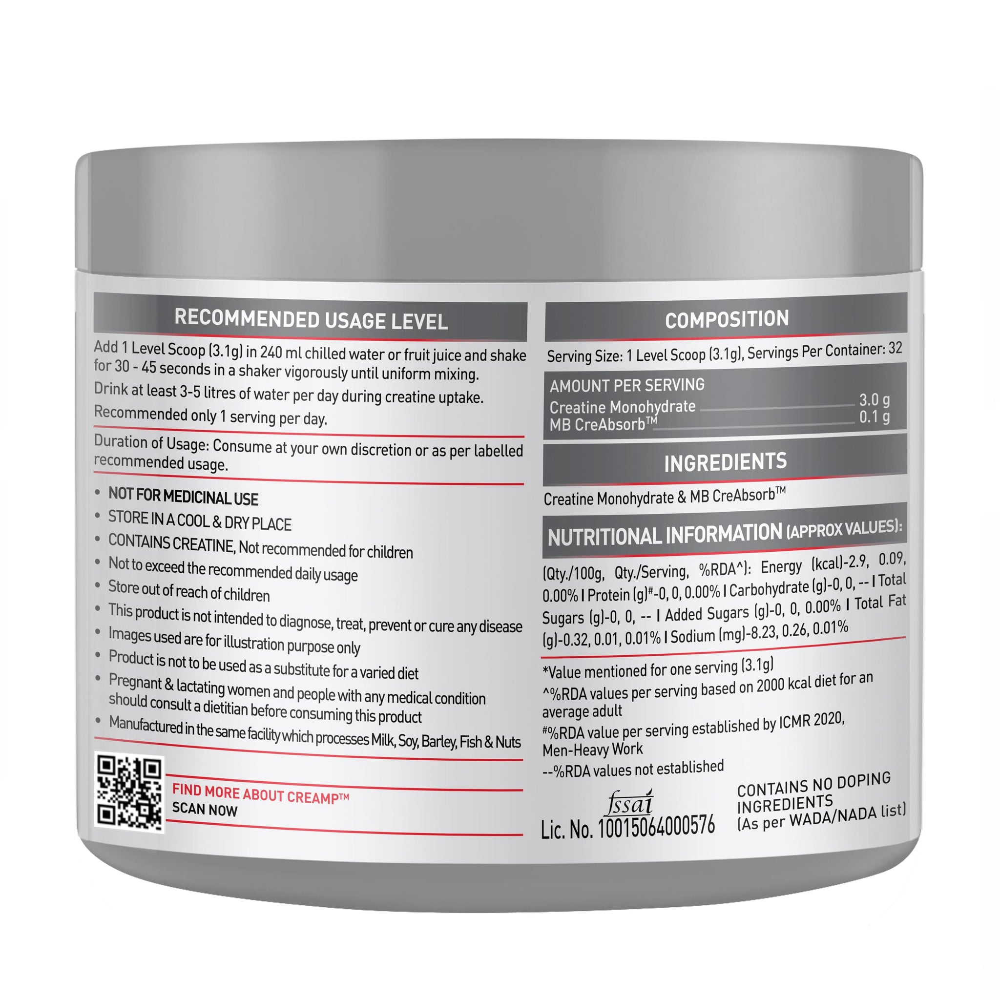 MuscleBlaze CreAMP Creatine Monohydrate Powder, Unflavored, Micronized with MB CreAbsorb - in use