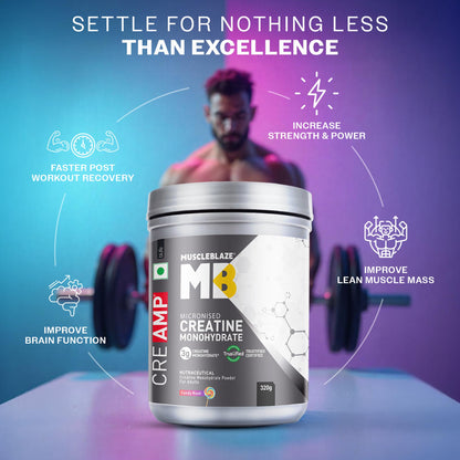 MuscleBlaze CreAMP Micronised Creatine Monohydrate Powder, 120g, Unisex Adult Nutritional Supplement - ingredients panel (15)