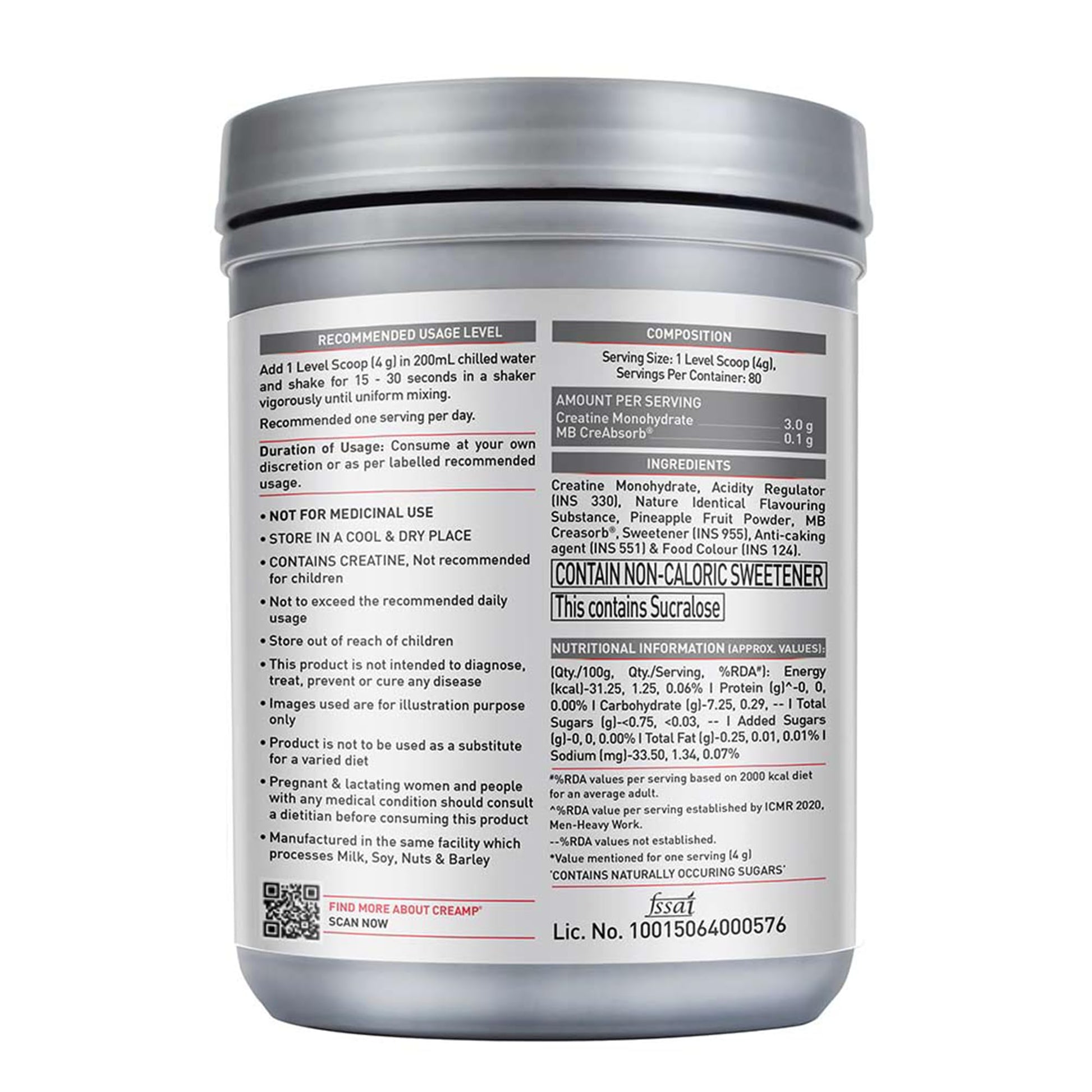 MuscleBlaze CreAMP Micronised Creatine Monohydrate Powder, 120g, Unisex Adult Nutritional Supplement - close-up detail (16)