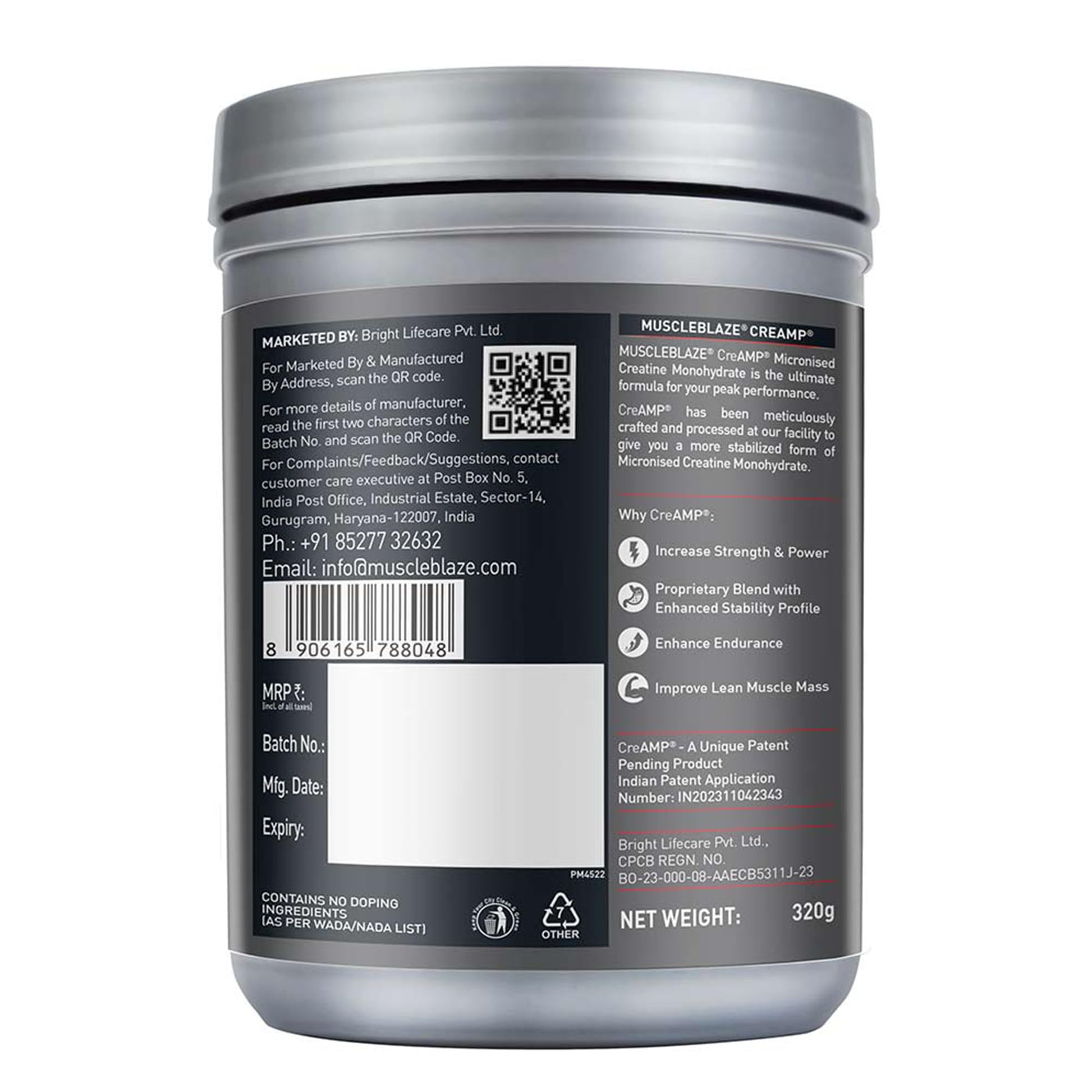 MuscleBlaze CreAMP Micronised Creatine Monohydrate Powder, 120g, Unisex Adult Nutritional Supplement - in use (17)