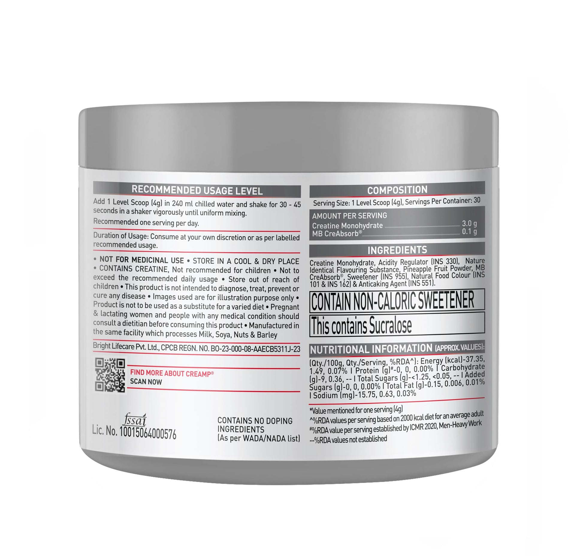 MuscleBlaze CreAMP Micronised Creatine Monohydrate Powder, 120g, Unisex Adult Nutritional Supplement - packaging (20)