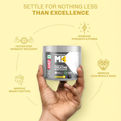 MuscleBlaze CreAMP Micronised Creatine Monohydrate Powder, 120g, Unisex Adult Nutritional Supplement - ingredients panel (22)
