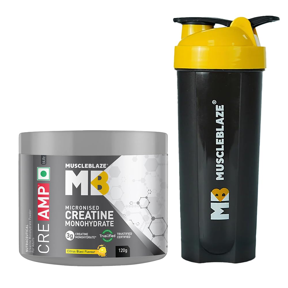 MuscleBlaze CreAMP Micronised Creatine Monohydrate Powder, 120g, Unisex Adult Nutritional Supplement (25)