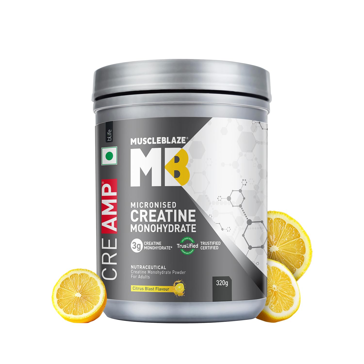 MuscleBlaze CreAMP Micronised Creatine Monohydrate Powder, 120g, Unisex Adult Nutritional Supplement (27)