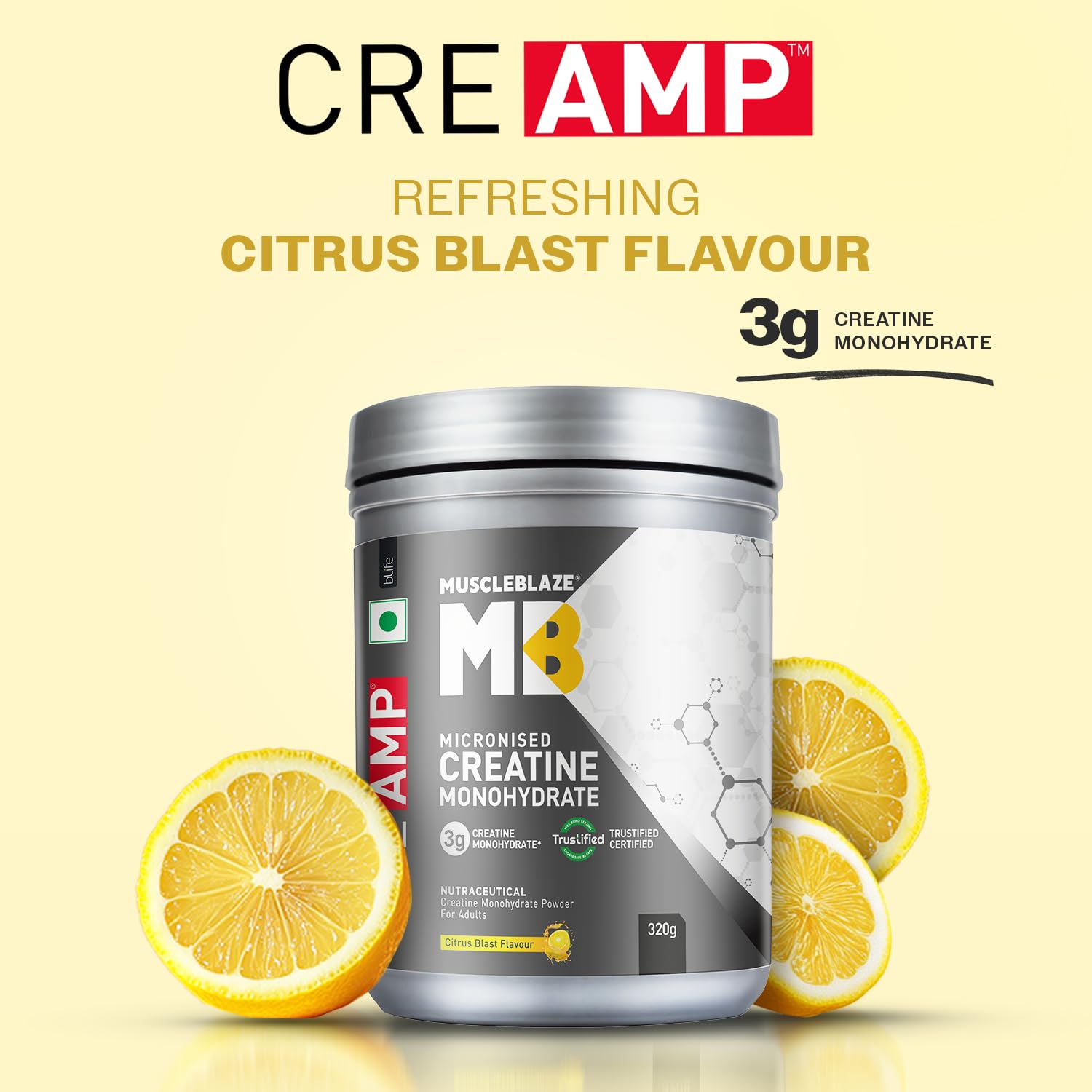 MuscleBlaze CreAMP Micronised Creatine Monohydrate Powder, 120g, Unisex Adult Nutritional Supplement - ingredients panel (31)