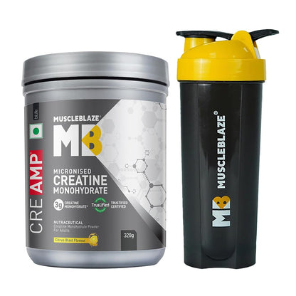 MuscleBlaze CreAMP Micronised Creatine Monohydrate Powder, 120g, Unisex Adult Nutritional Supplement (35)