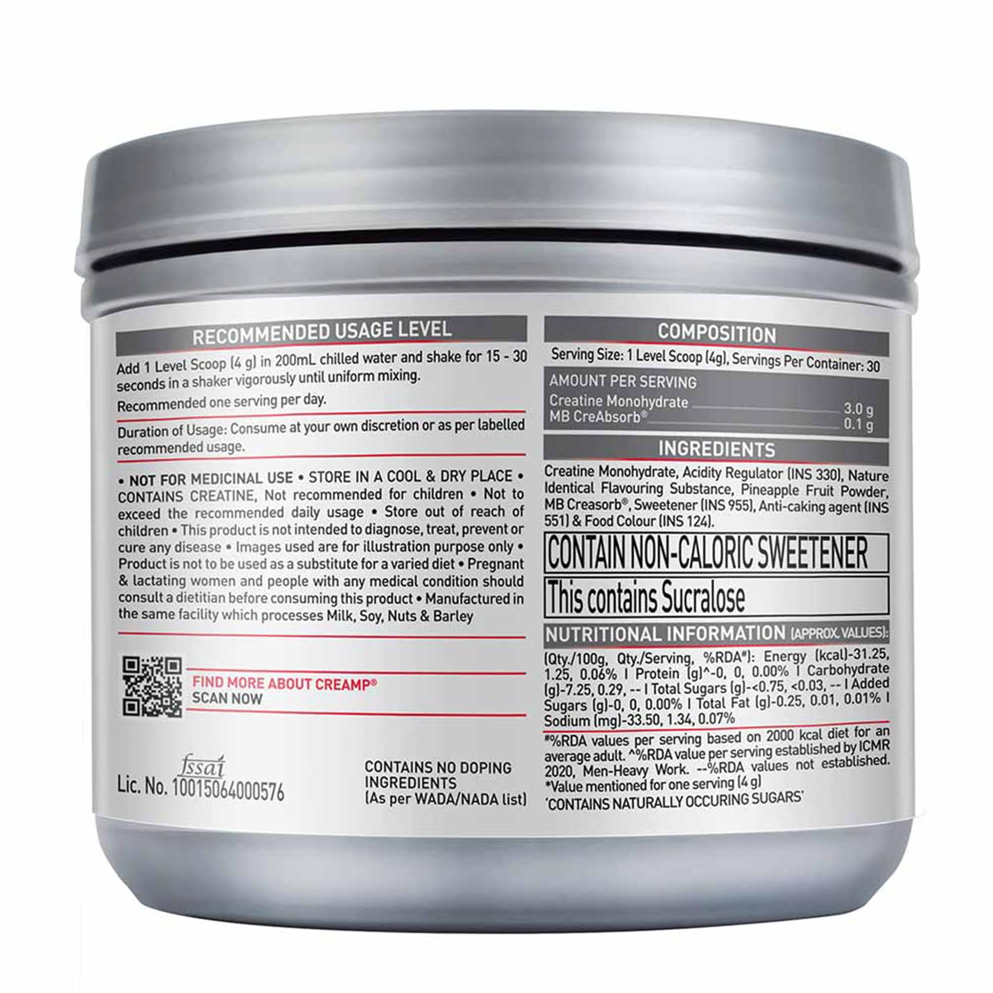 MuscleBlaze CreAMP Micronised Creatine Monohydrate Powder, 120g, Unisex Adult Nutritional Supplement - in use