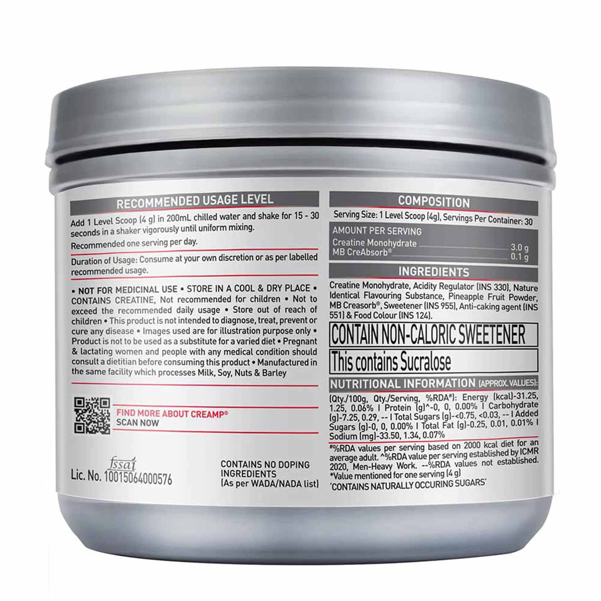 MuscleBlaze CreAMP Micronised Creatine Monohydrate Powder, 120g, Unisex Adult Nutritional Supplement - in use