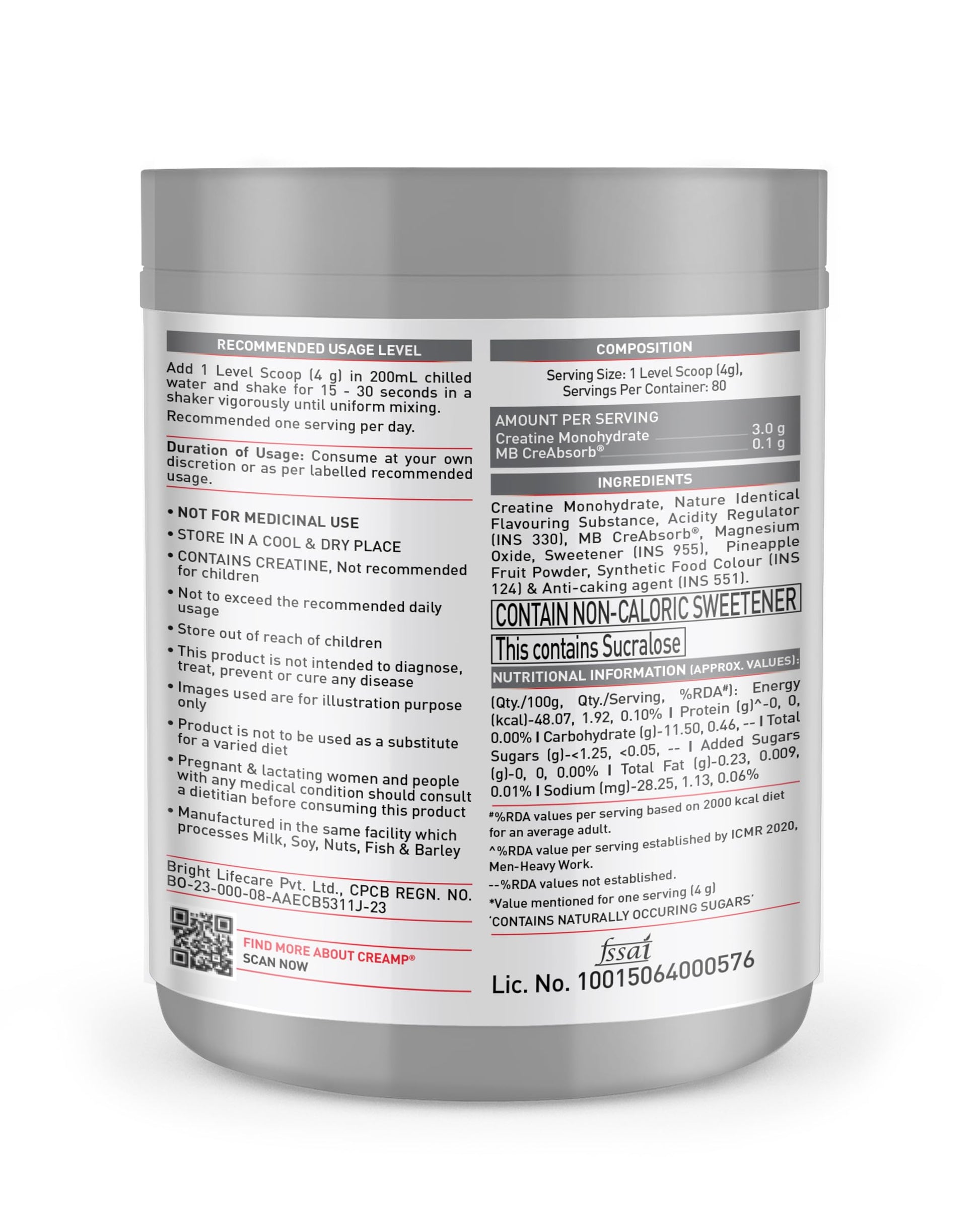 MuscleBlaze CreAMP Micronised Creatine Monohydrate Powder, 4g Per Serving, Adult Unisex Nutritional Supplement - in use (30)